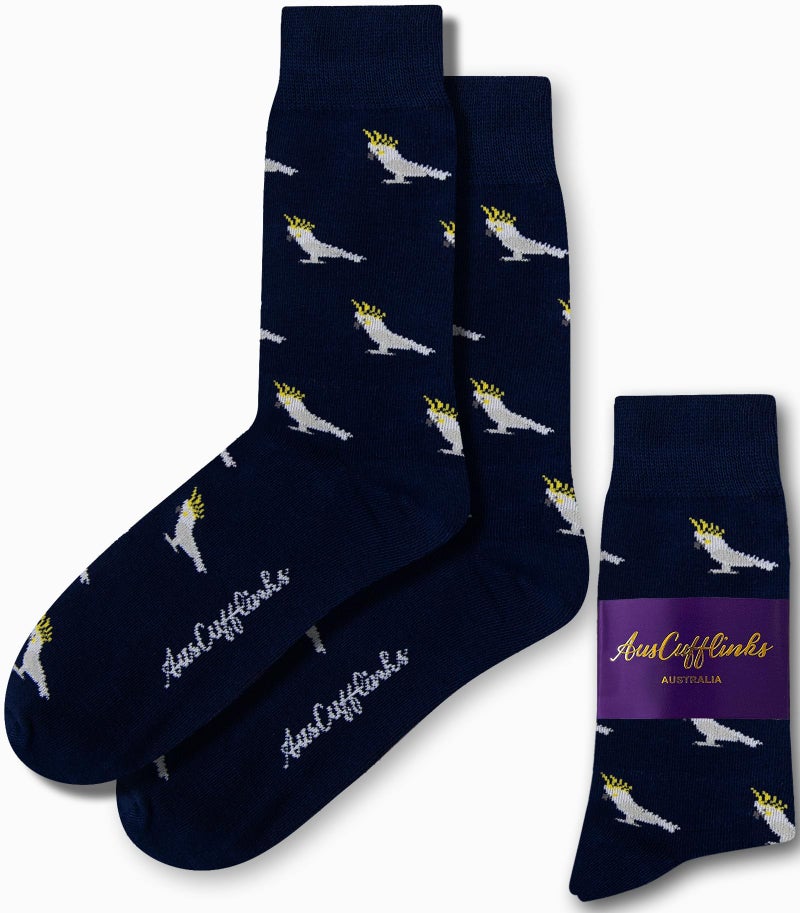 AUSCUFFLINKS Cockatoo Socks For Him & Her | Fun Bird Lover Gift Socks - Quirky Novelty Present for Dad & Mum - One Size - Image 1